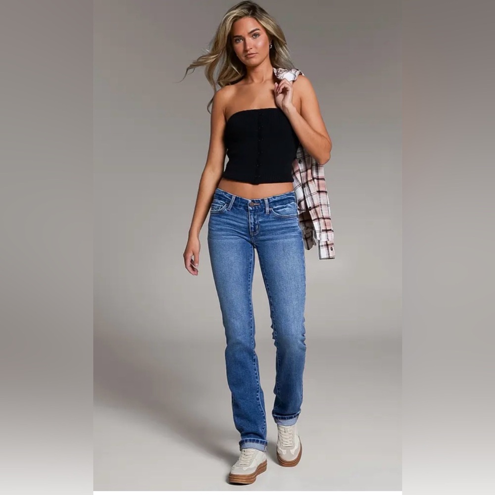 BKE Stella Straight Cuffed Stretch Jean Sz 25x30